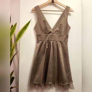 Kopa Double V Sleeveless Satin Dress